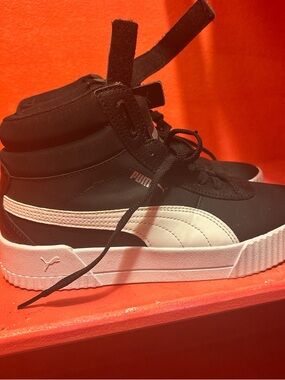 Puma Black and White High-Top Sneakers
